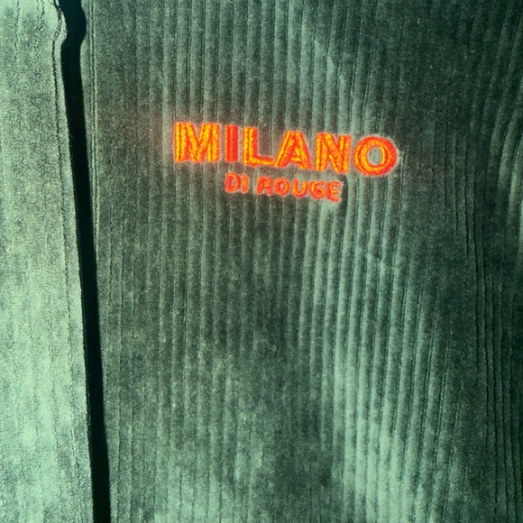 Milano Olive and Orange wording RibbedTop and skirt - Picture 3 of 4